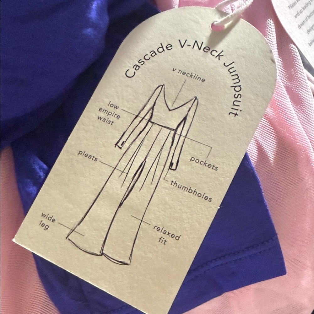 NWT Blogilates Cascade V-Neck Jumpsuit - Bright Blue Size S